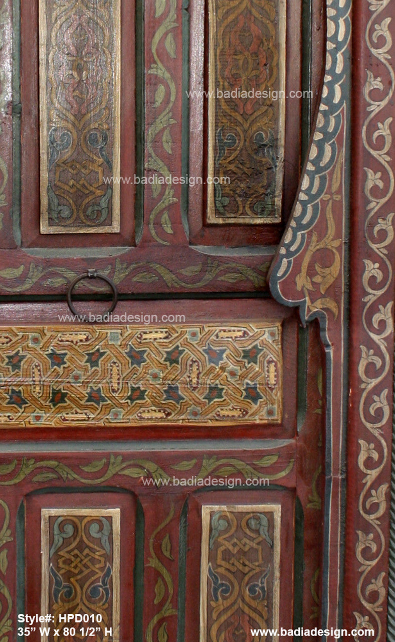 Moroccan Red Hand Painted Door
