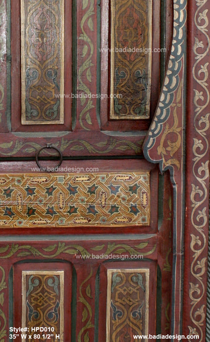 Moroccan Red Hand Painted Door