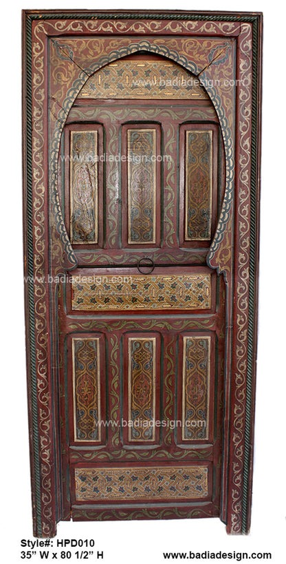 Moroccan Red Hand Painted Door