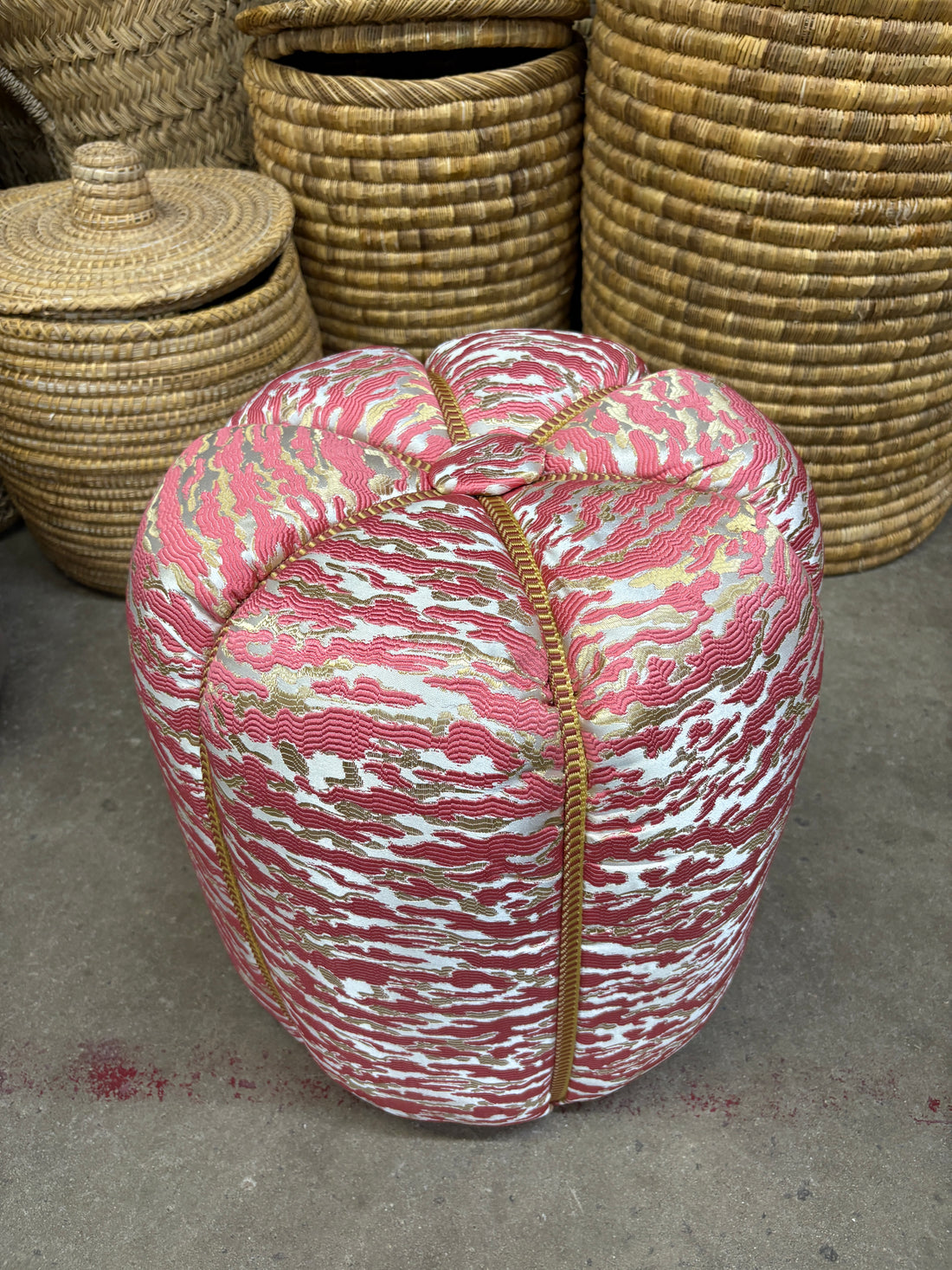 Moroccan Stuffed Fabric Pouf