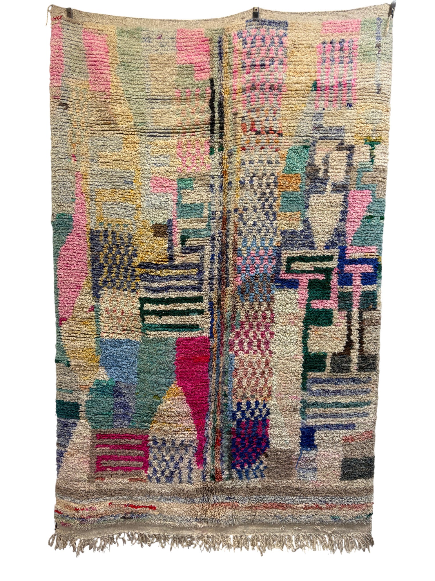 Abstract Boujaad Pastel Handwoven Wool Rug