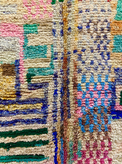 Abstract Boujaad Pastel Handwoven Wool Rug
