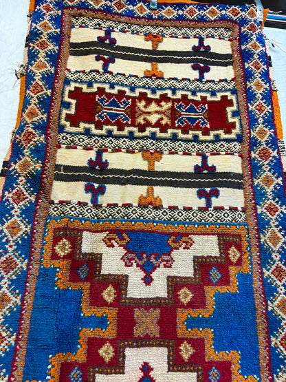 Moroccan Glaoui Runner Tribal Handwoven Wool