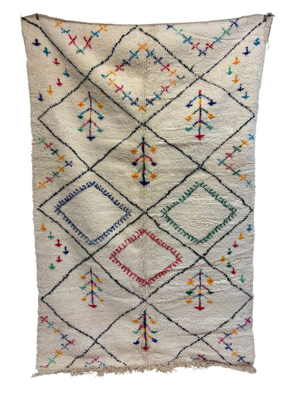 Azilal Ivory Diamond Multicolor Wool Rug
