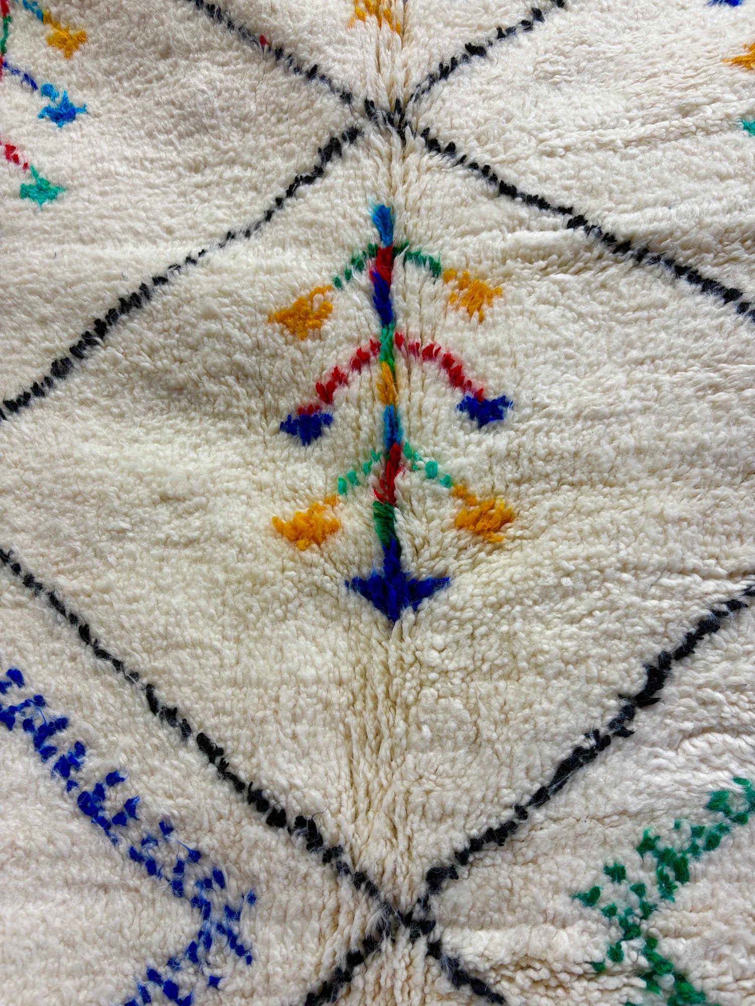 Azilal Ivory Diamond Multicolor Wool Rug