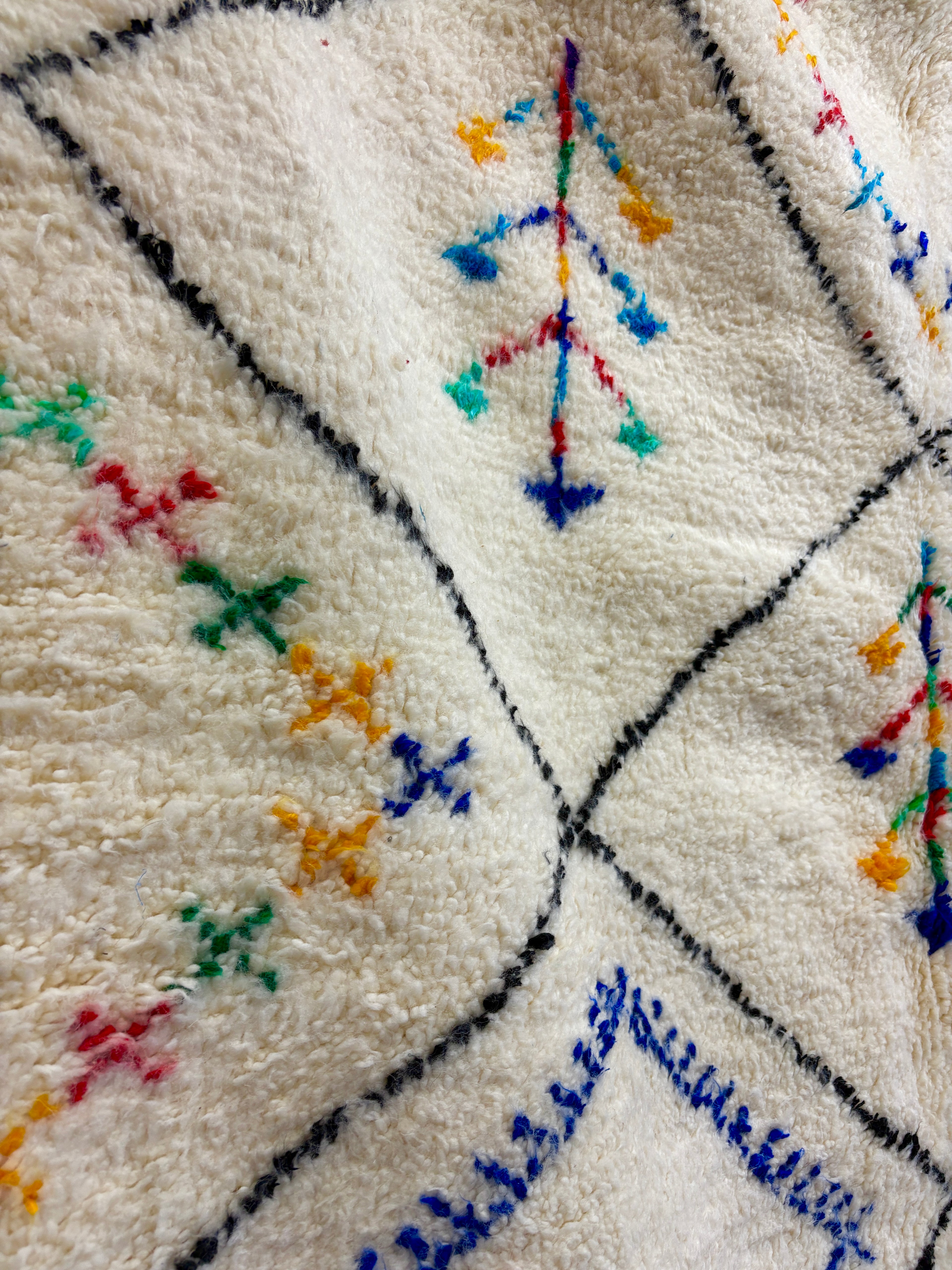 Azilal Ivory Diamond Multicolor Wool Rug