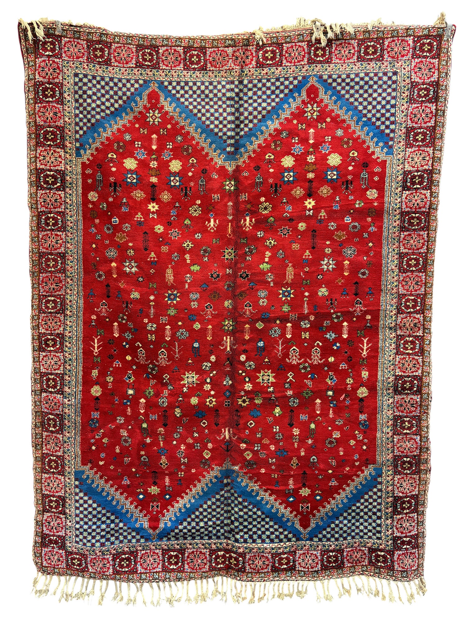 Vintage Moroccan Medallion Handwoven Wool Rug