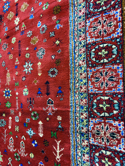 Vintage Moroccan Medallion Handwoven Wool Rug