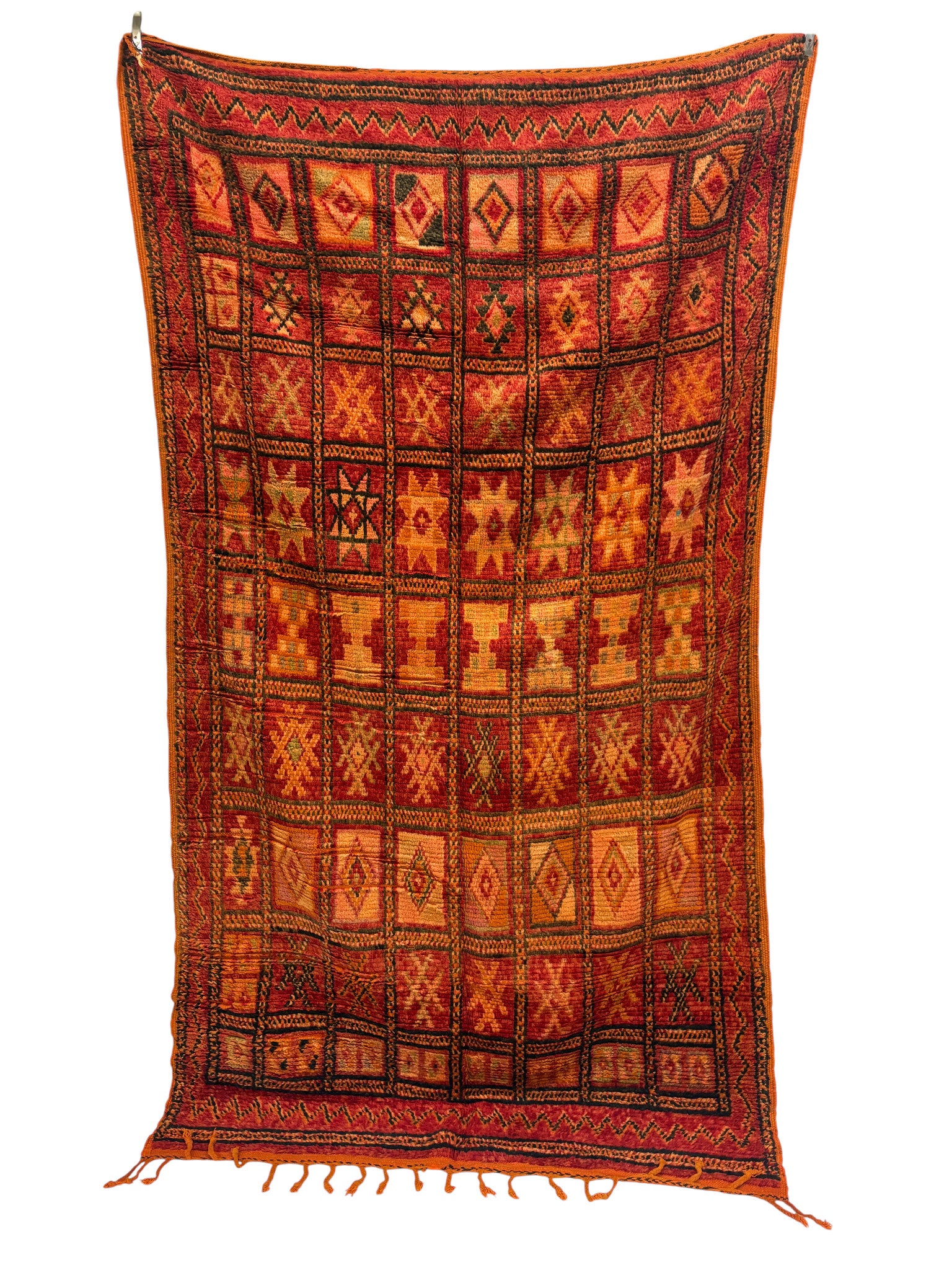Vintage Boujaad Rug with Tribal Glyph Field