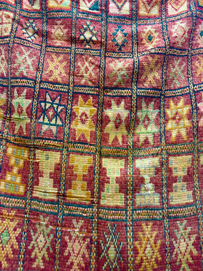 Vintage Boujaad Rug with Tribal Glyph Field