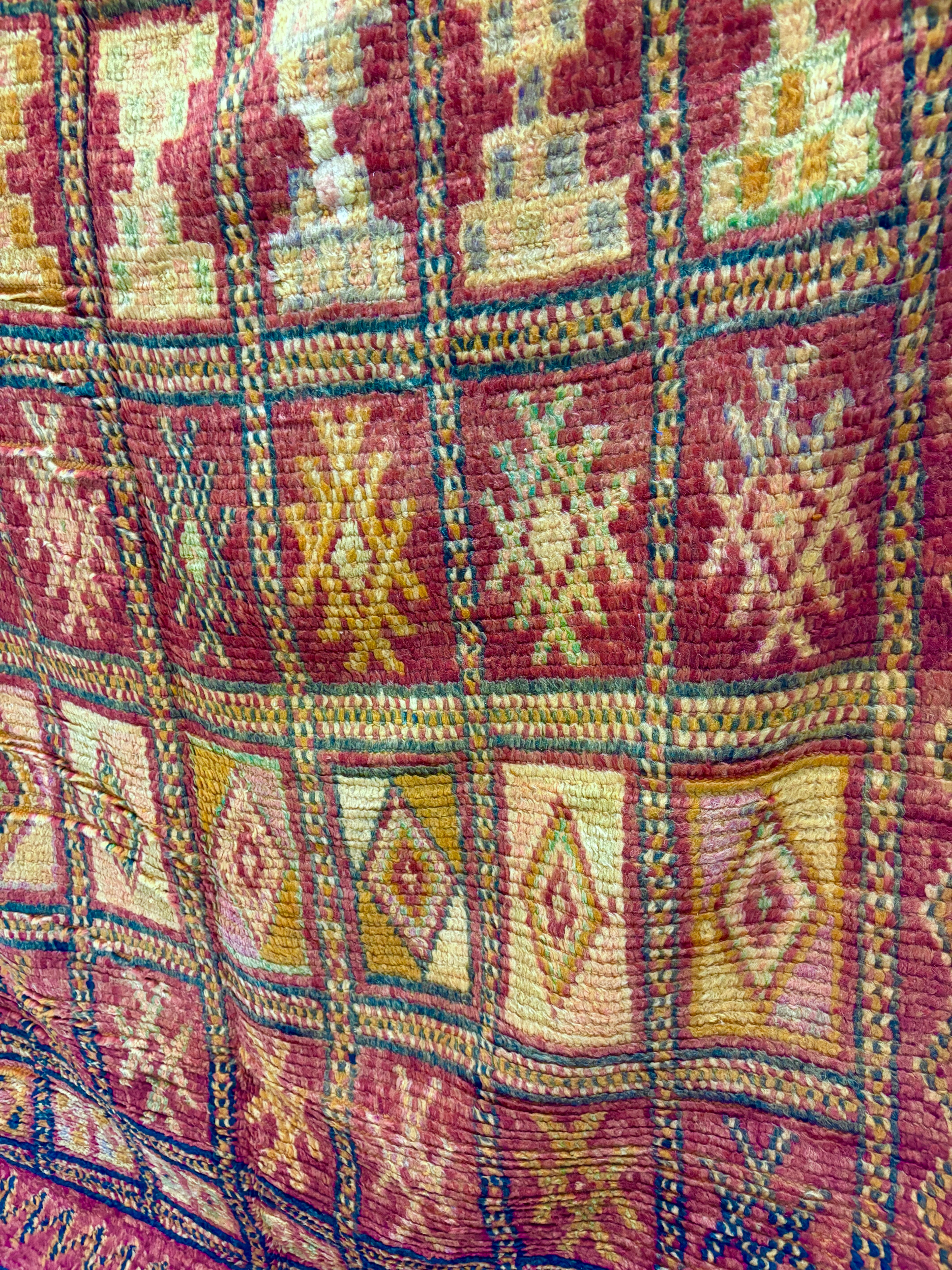 Vintage Boujaad Rug with Tribal Glyph Field