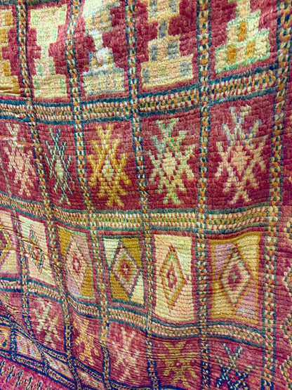 Vintage Boujaad Rug with Tribal Glyph Field