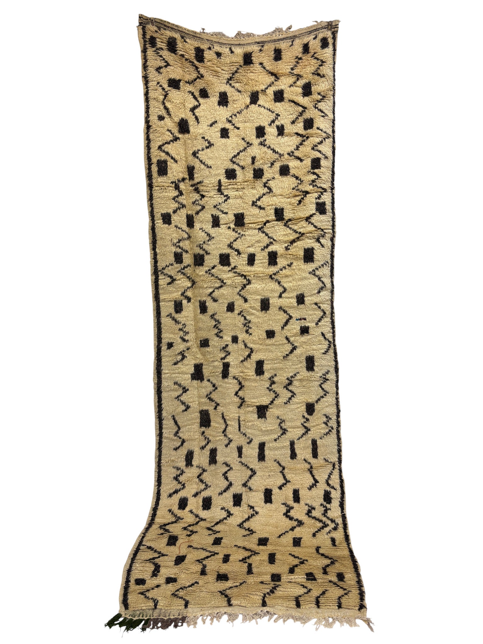 Azilal Runner with Ivory Field and Black Zigzags