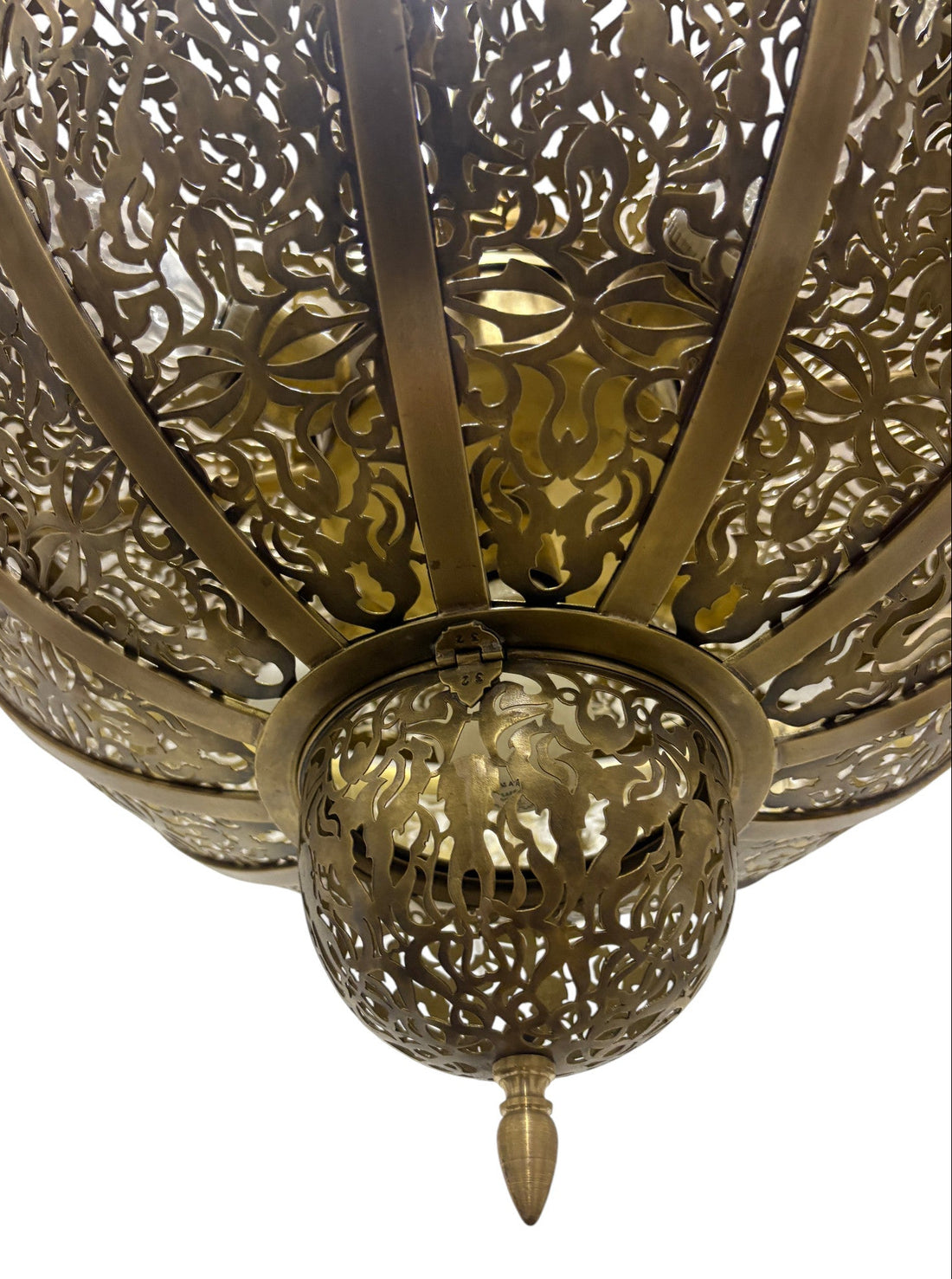 Intricate Filigree Brass Chandelier