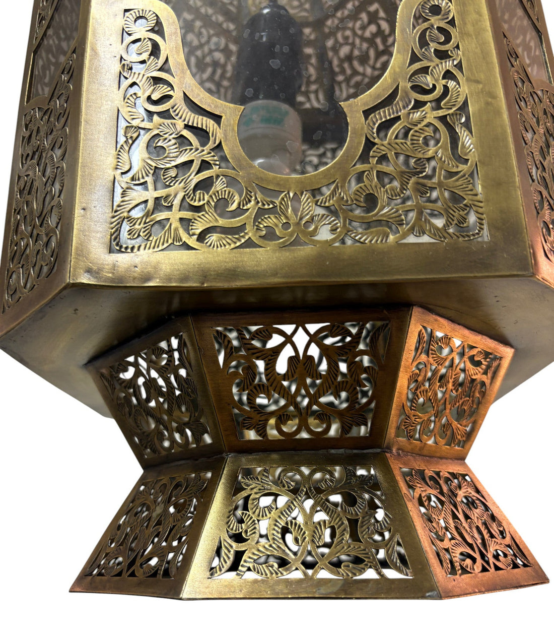 Artisanal Brass Moorish Filigree Lamp