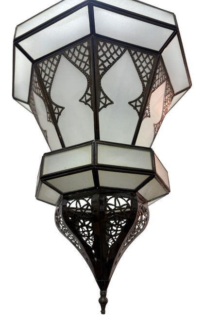 Arabesque Frosted White Glass Lamp