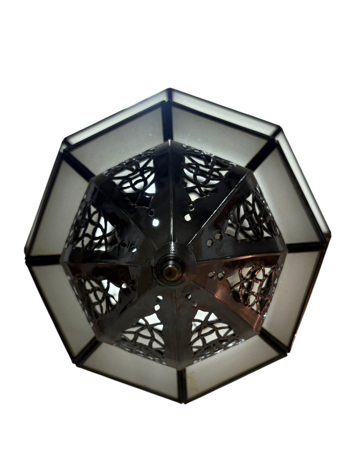 Arabesque Frosted White Glass Lamp