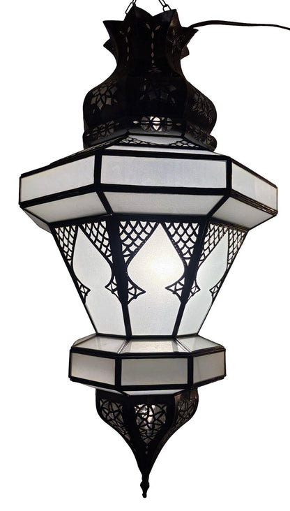 Arabesque Frosted White Glass Lamp