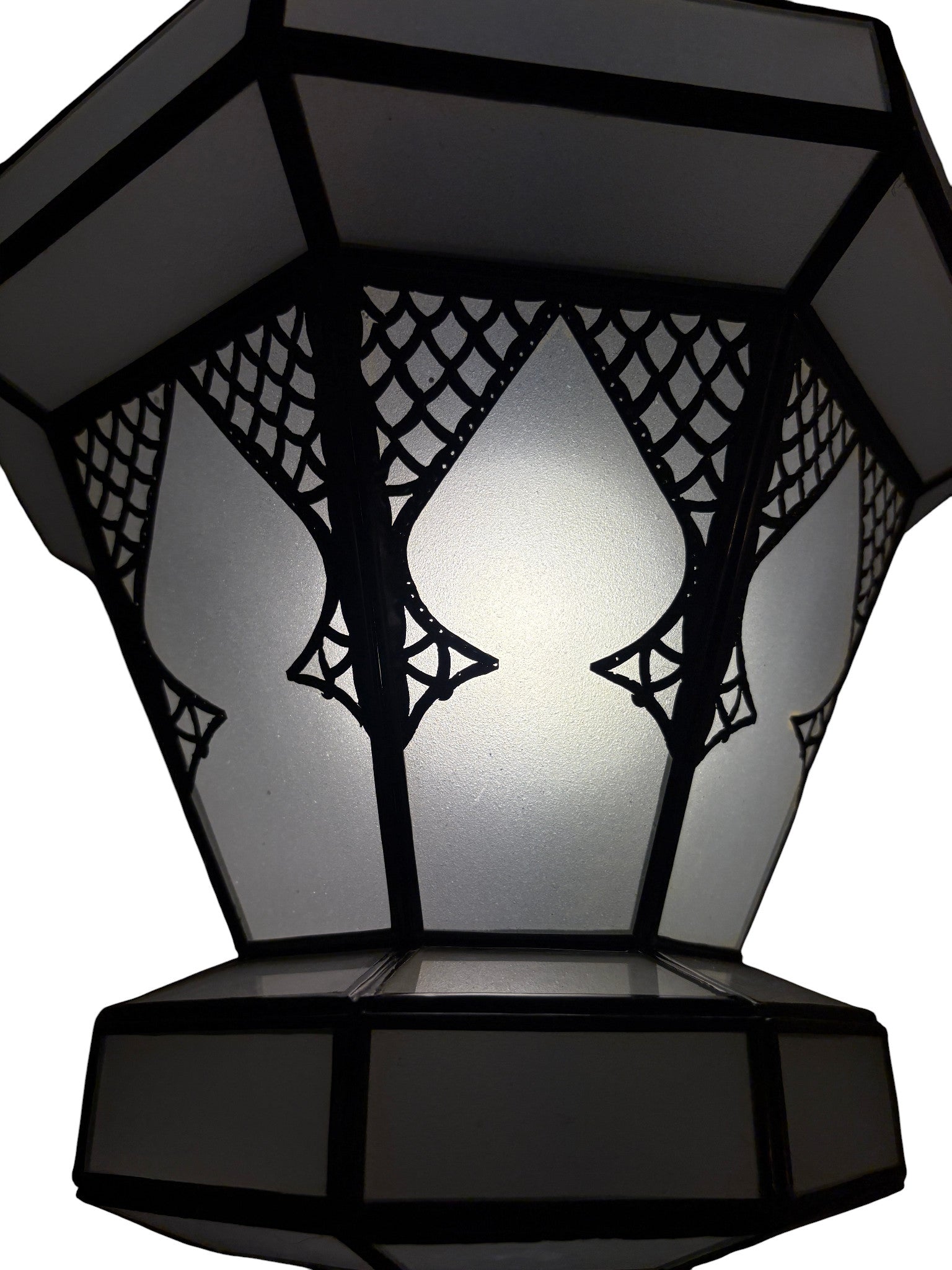 Arabesque Frosted White Glass Lamp