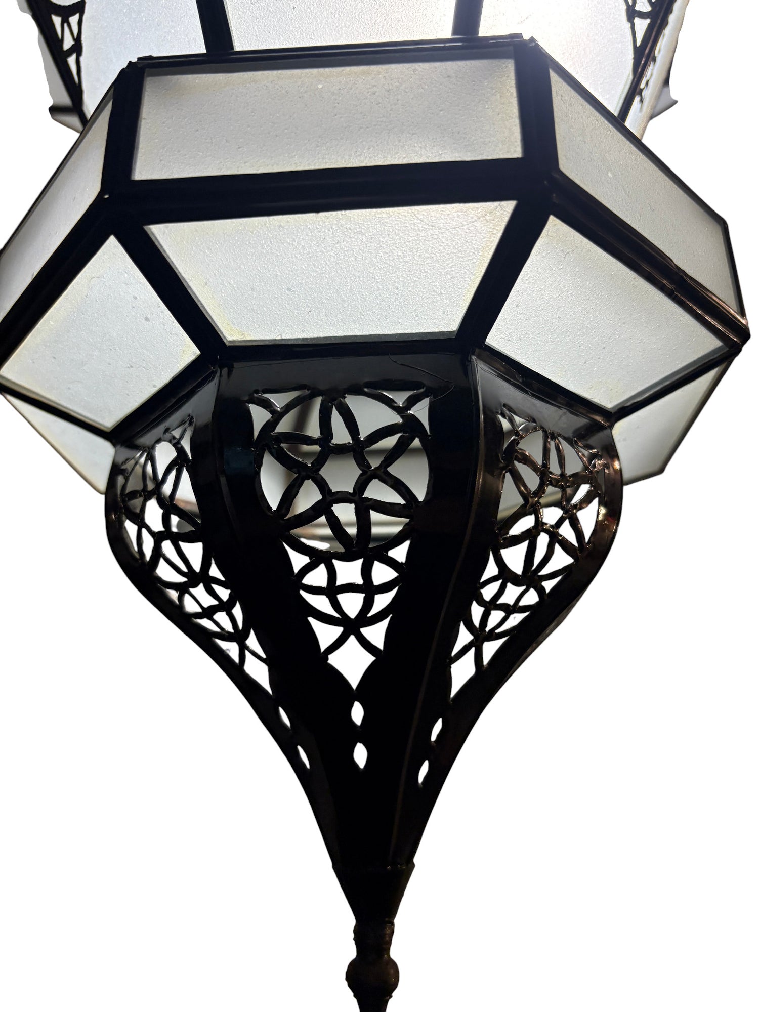 Arabesque Frosted White Glass Lamp