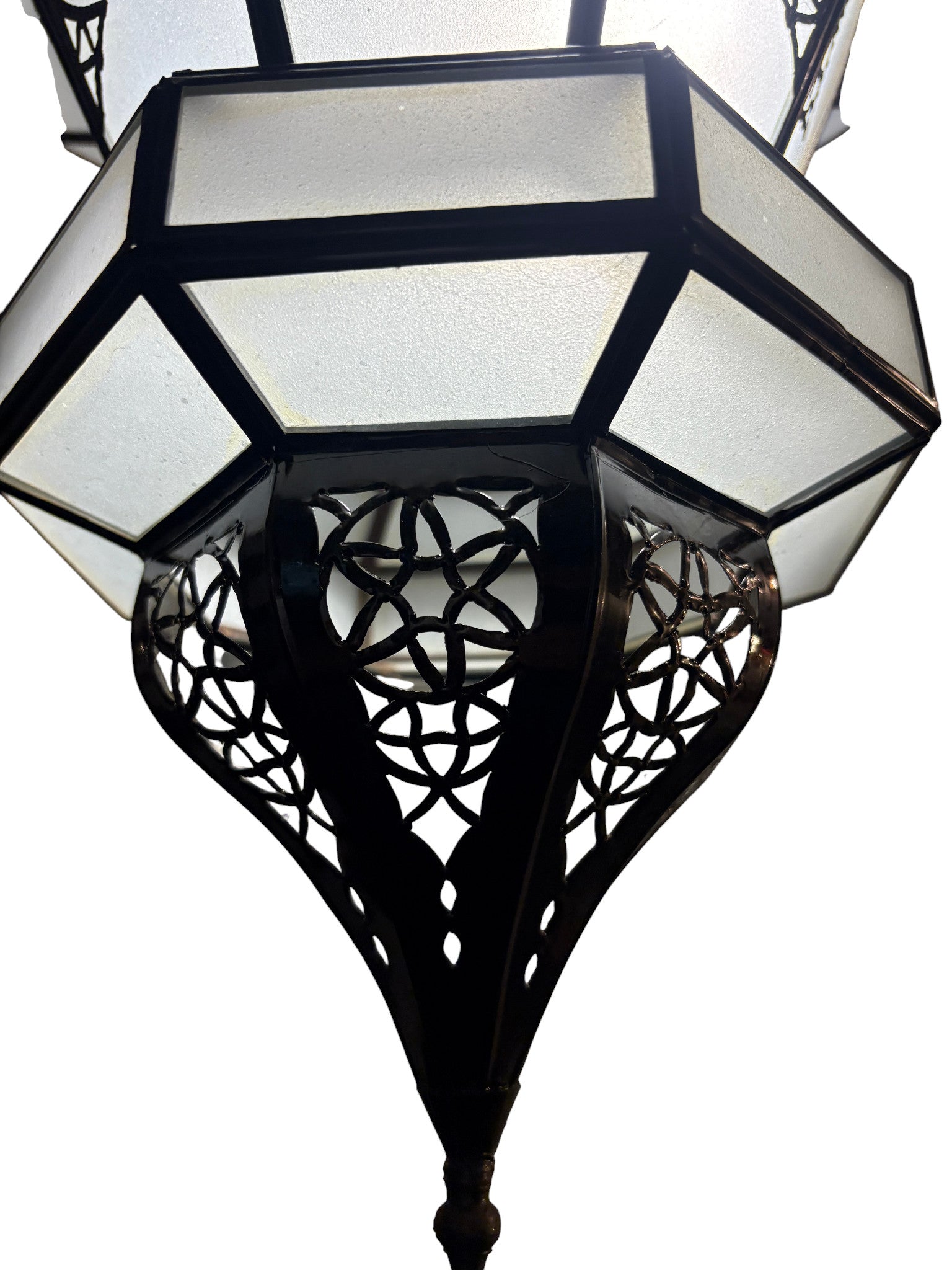 Arabesque Frosted White Glass Lamp