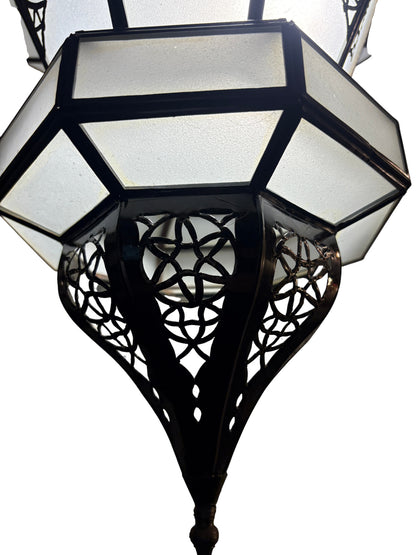 Arabesque Frosted White Glass Lamp