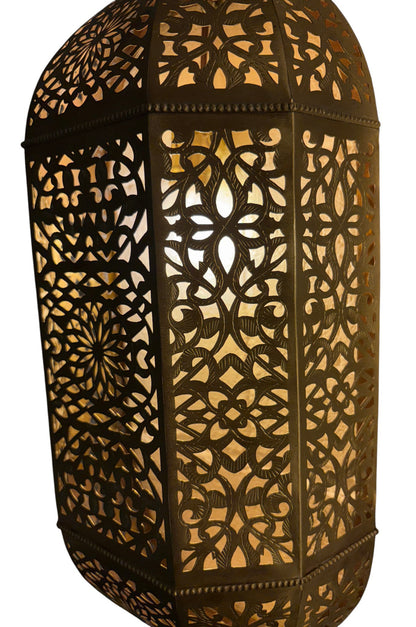 Oblong Moroccan Brass Sconce