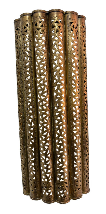 Large Artisanal Curved Brass Sconce Light