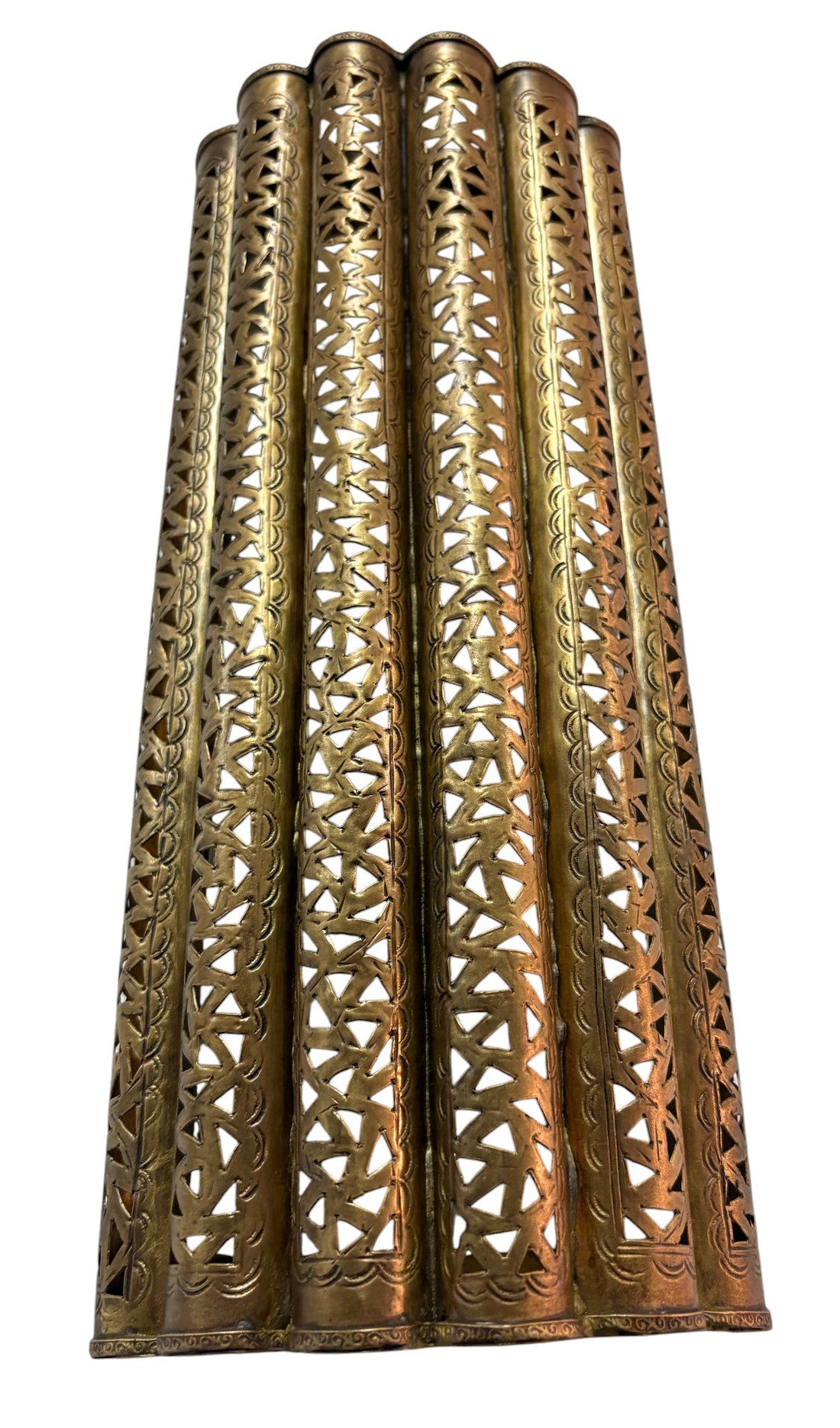 Large Artisanal Curved Brass Sconce Light