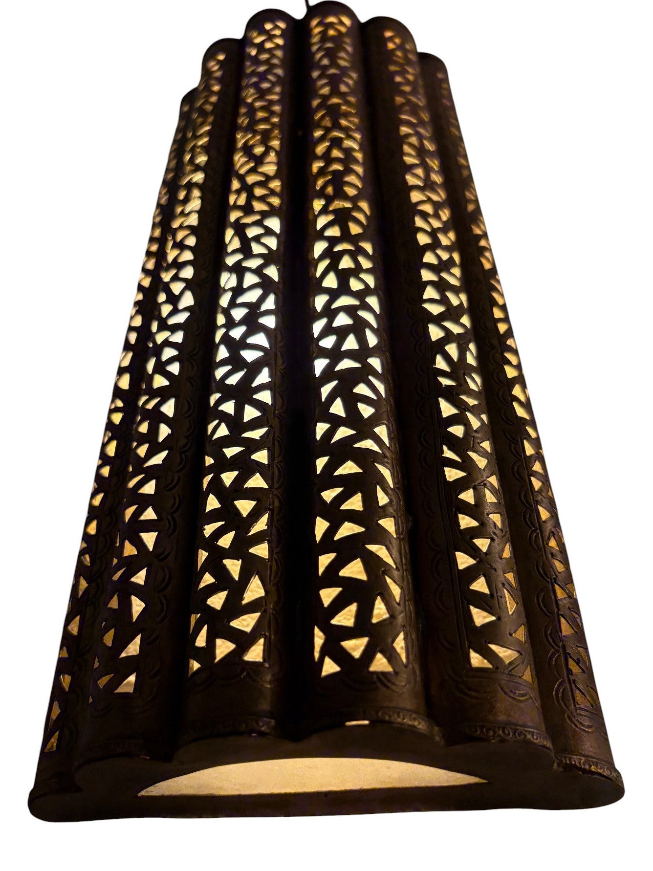 Large Artisanal Curved Brass Sconce Light