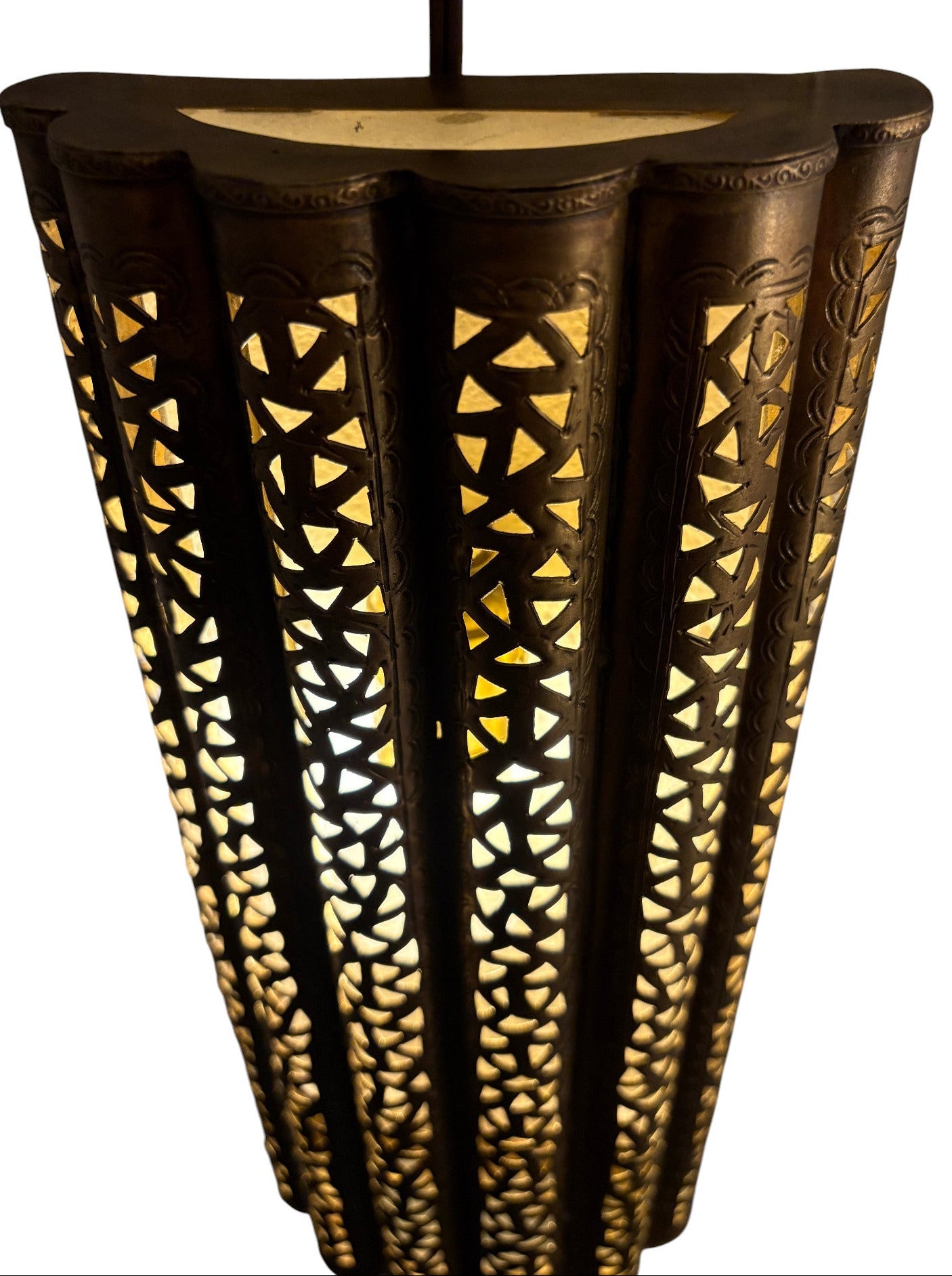 Large Artisanal Curved Brass Sconce Light