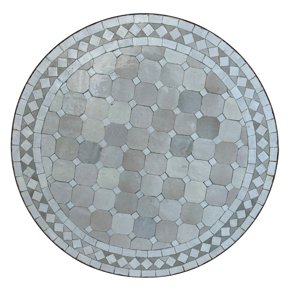 24" Off-White Mosaic Tile Table Top