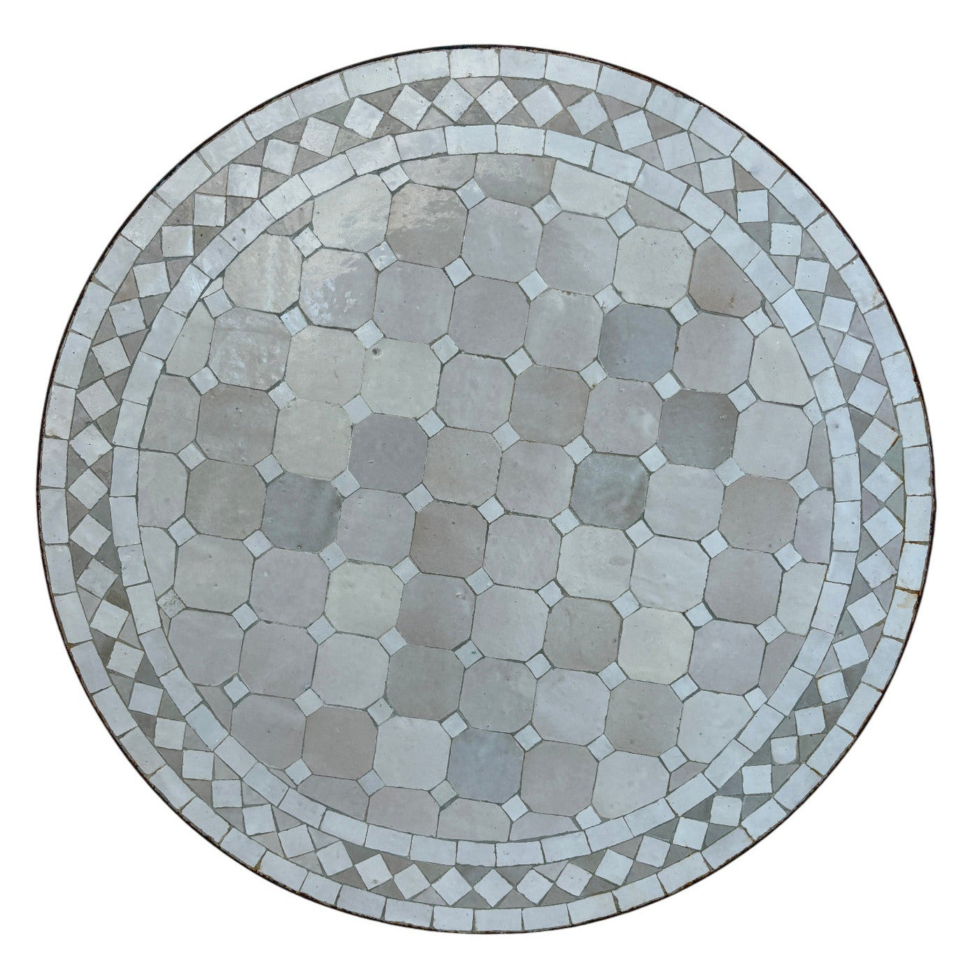 24" Off-White Mosaic Tile Table Top
