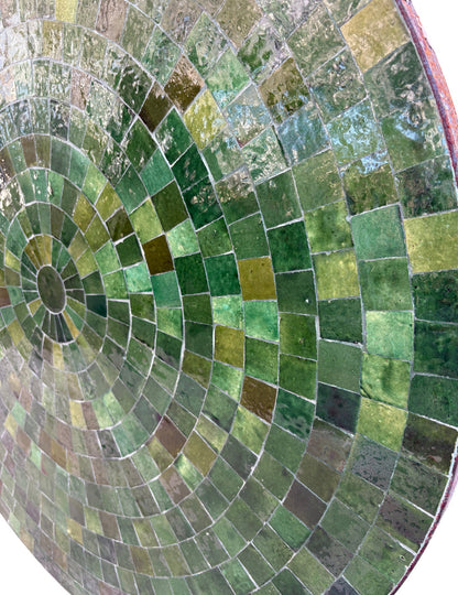 36" Green Round Mosaic Tile Table Top