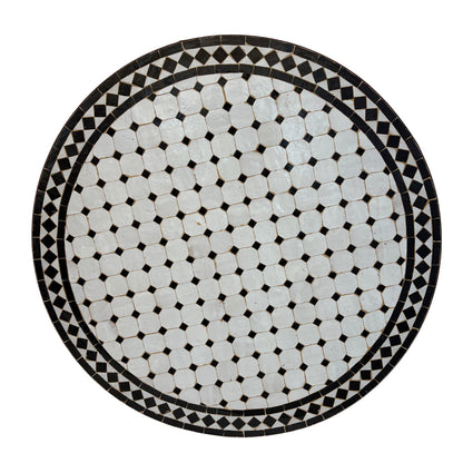36" Black and White Mosaic Tile Table Top