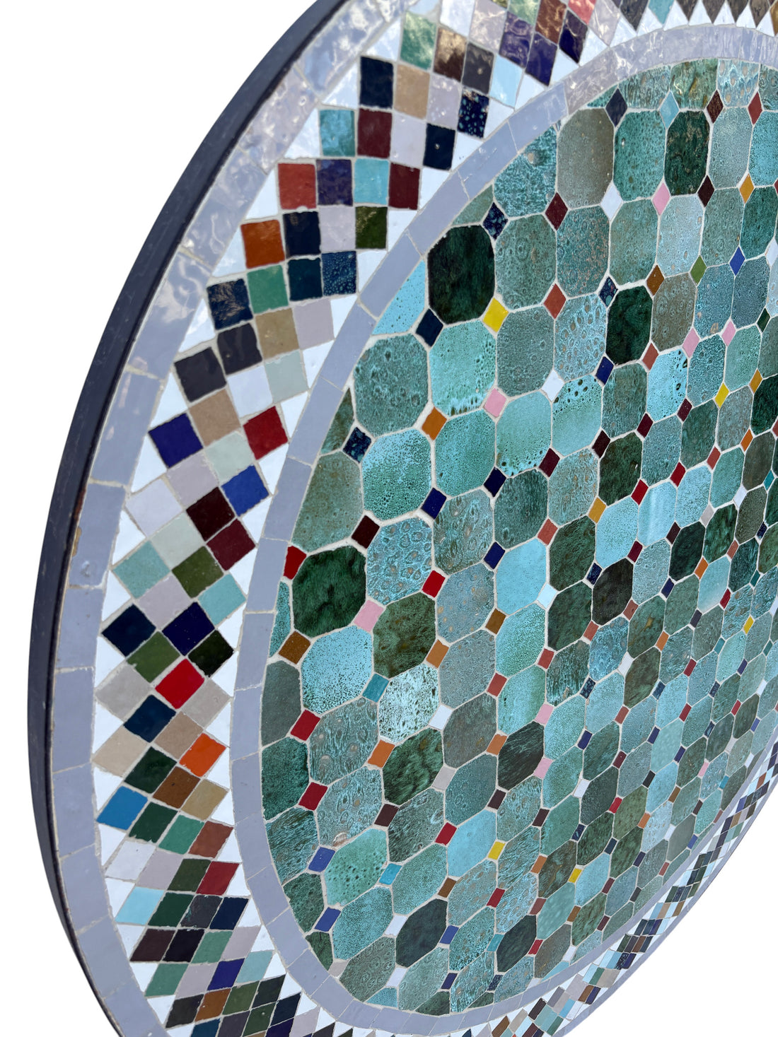 39" Multicolor Mosaic Tile Table Top