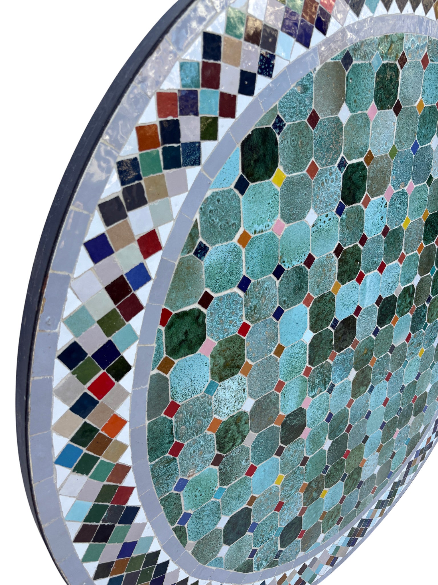 39" Multicolor Mosaic Tile Table Top