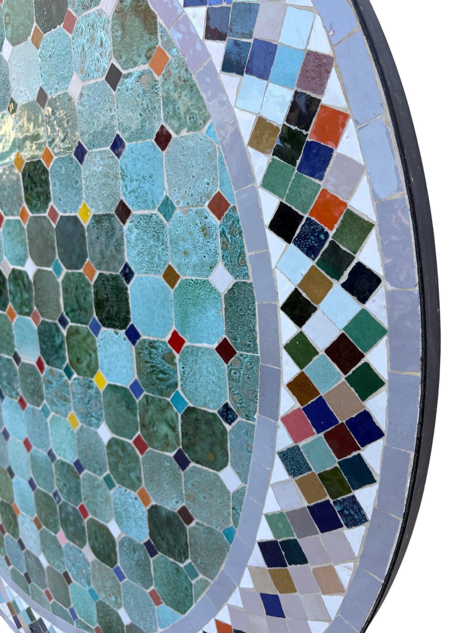 39" Multicolor Mosaic Tile Table Top