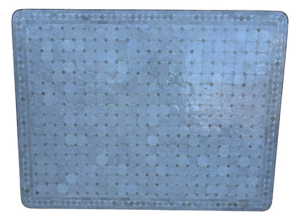 40"W x 51"L White and Beige Rectangle Mosaic Tile Table Top