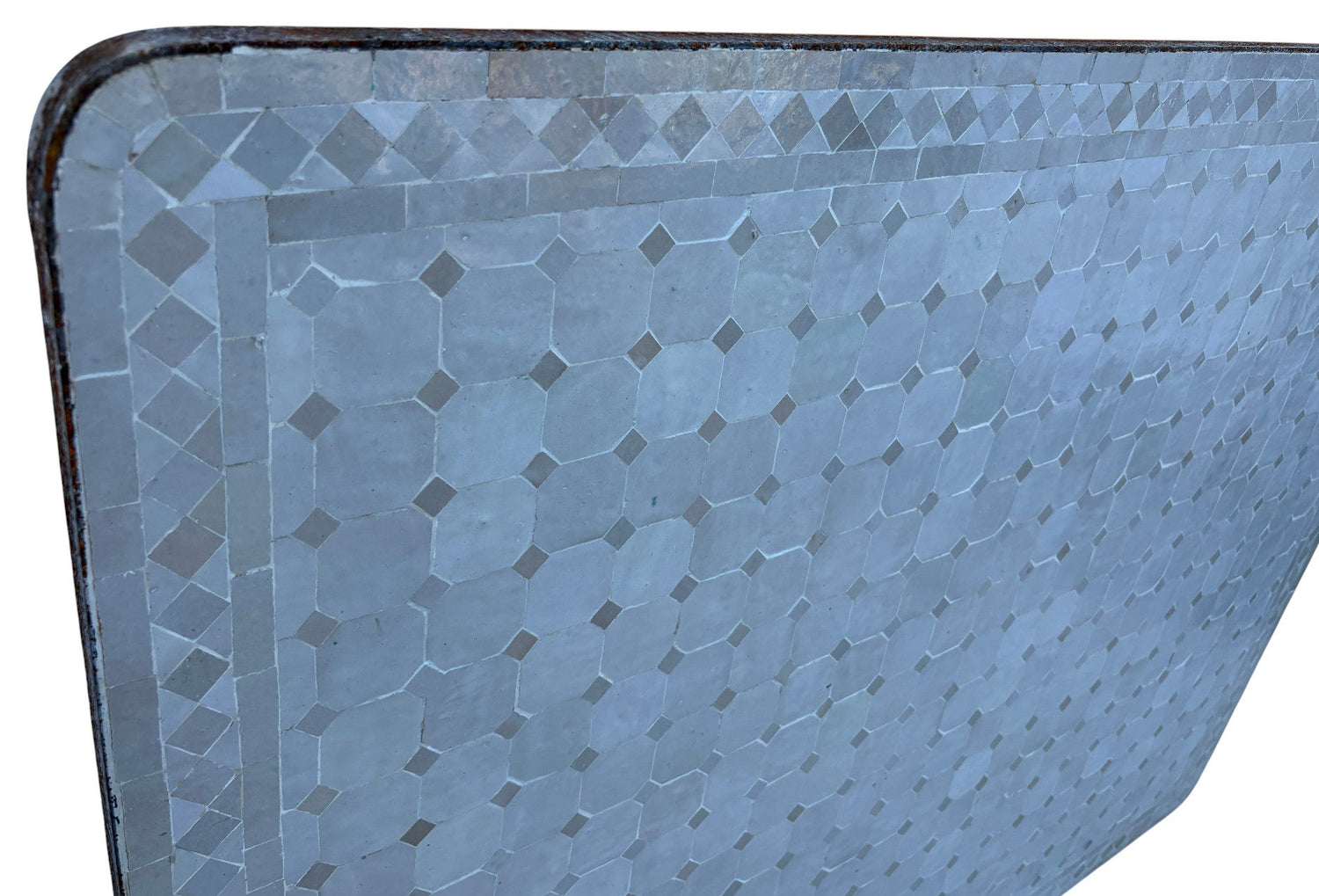 40"W x 51"L White and Beige Rectangle Mosaic Tile Table Top