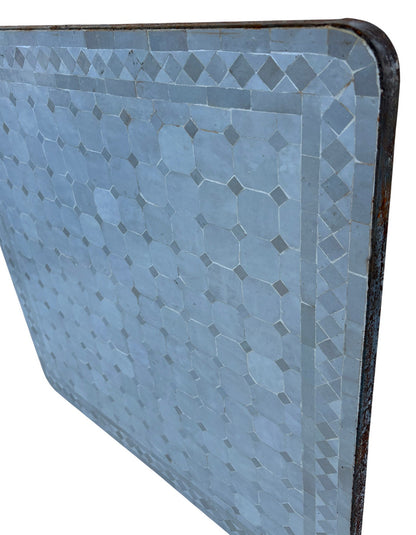 32" White and Beige Square Mosaic Tile Table Top