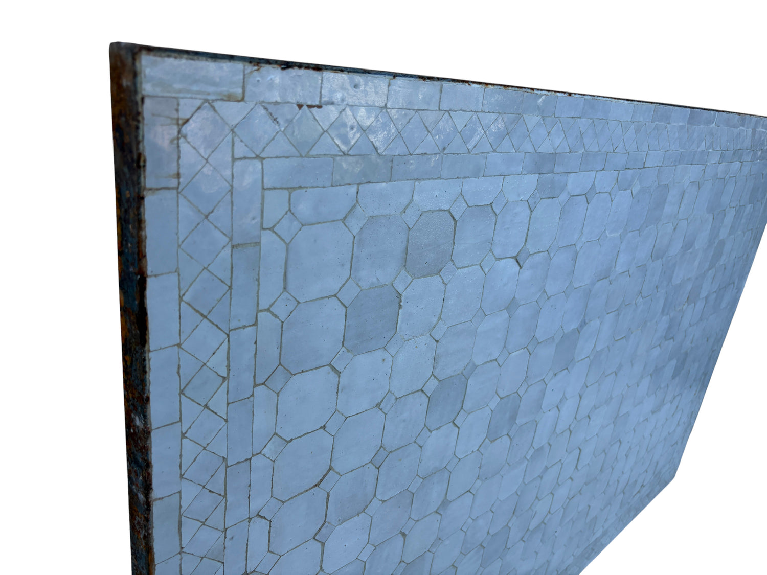 32"W x 48"L Off-White Rectangular Mosaic Tile Table Top