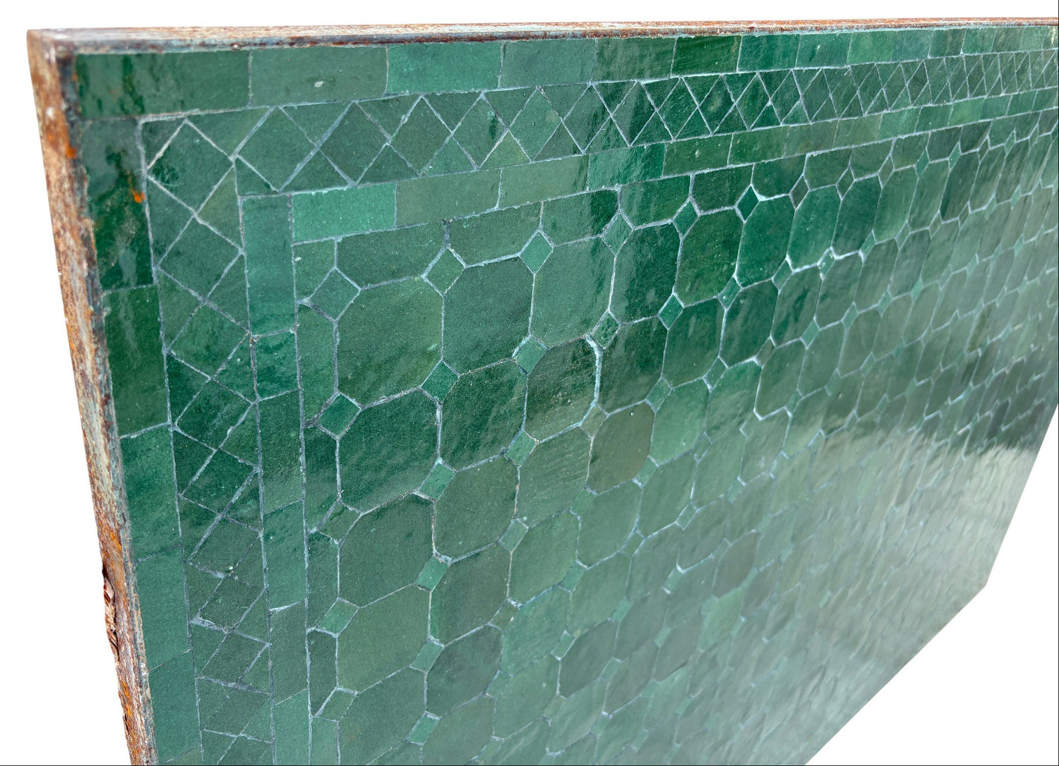 32"W x 48"L Green Rectangle Mosaic Tile Table Top