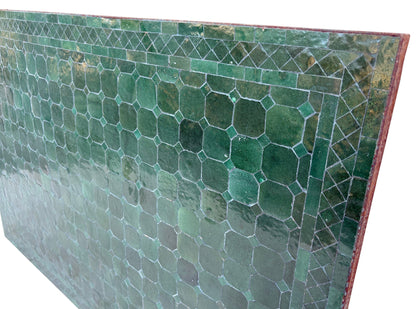 32"W x 48"L Green Rectangle Mosaic Tile Table Top