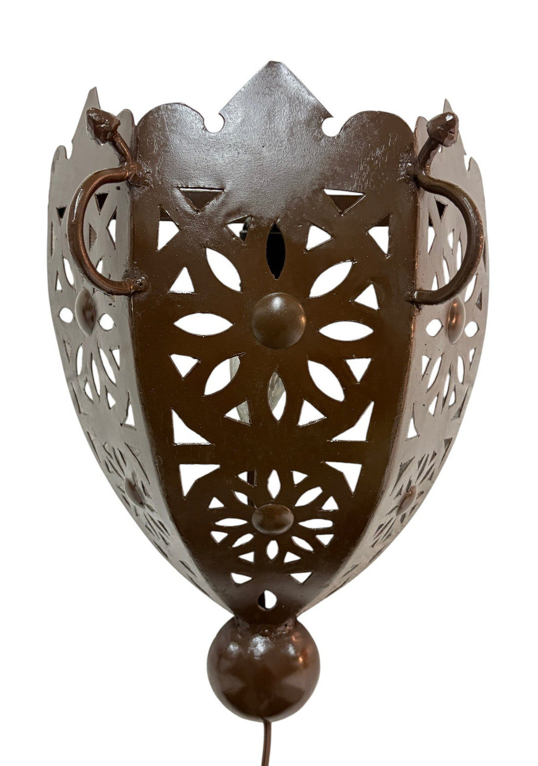 Curved Artisanal Wrought Iron Sconce