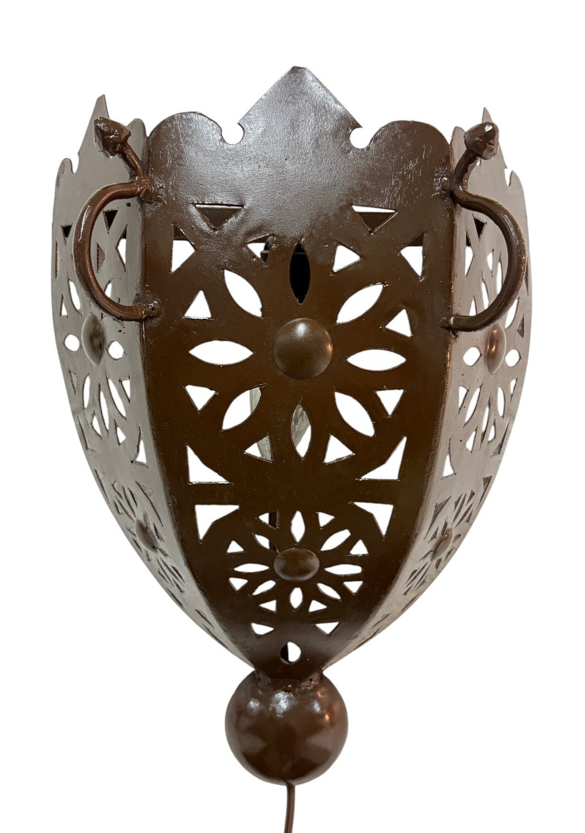Curved Artisanal Wrought Iron Sconce