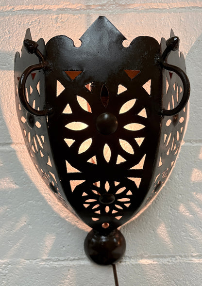 Curved Artisanal Wrought Iron Sconce
