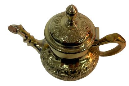 Solid Embossed Brass Teapot