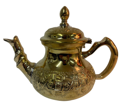 Solid Embossed Brass Teapot