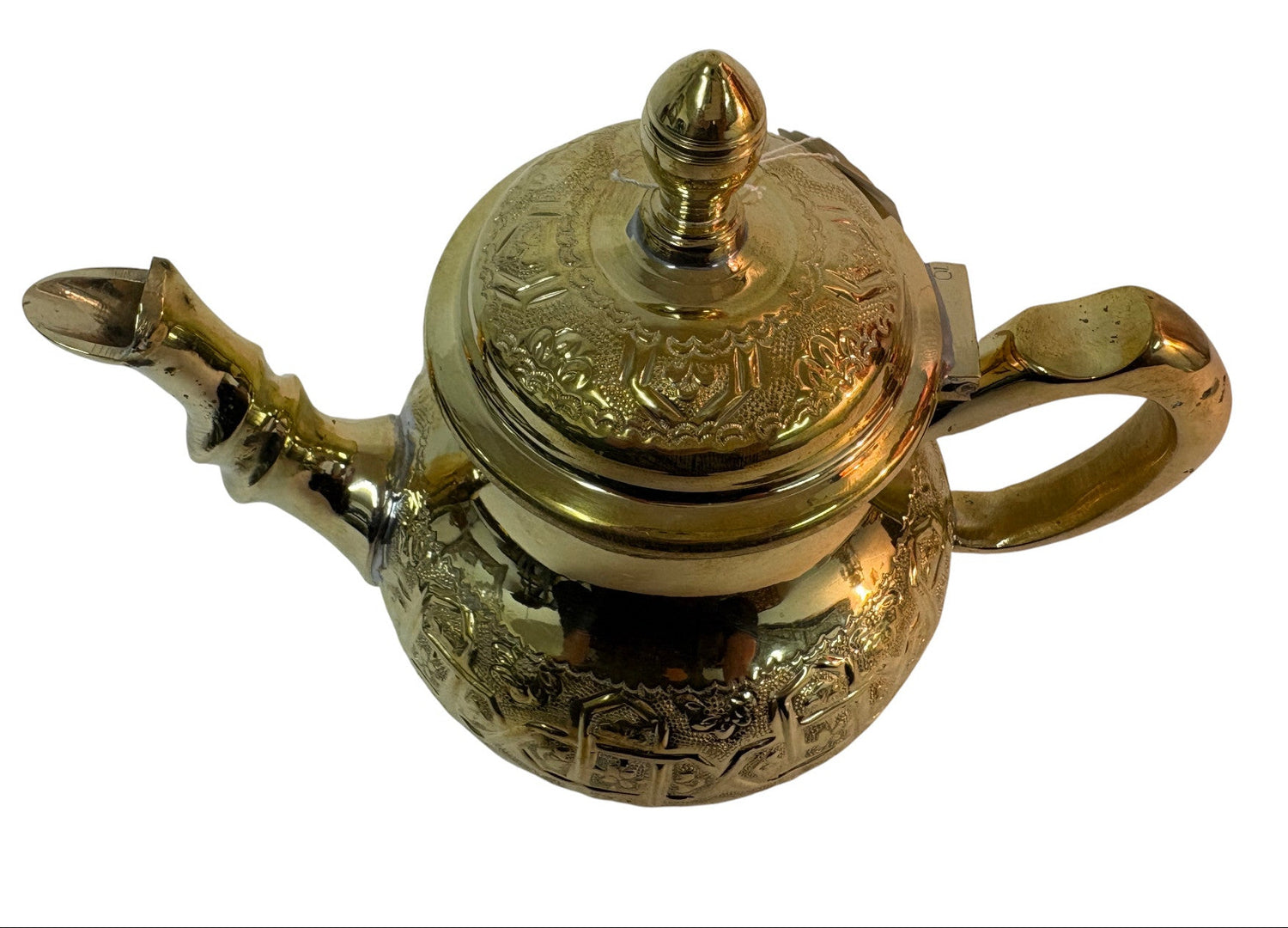 Solid Embossed Brass Teapot